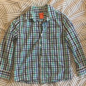 Kid’s Joe Fresh Blue & Green Plaid Button-Down Shirt